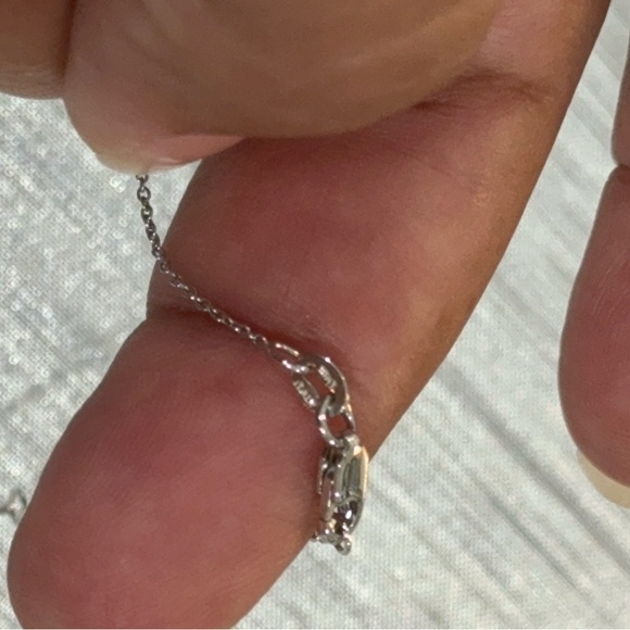 ROBERTO COIN Princess Marquise Pendant Necklace in 18K White Gold - Picture 7 of 8